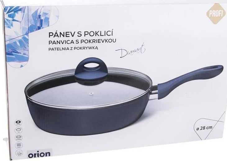 Orion Keptuvė deimantinė 28 cm su stiklo dangteliu