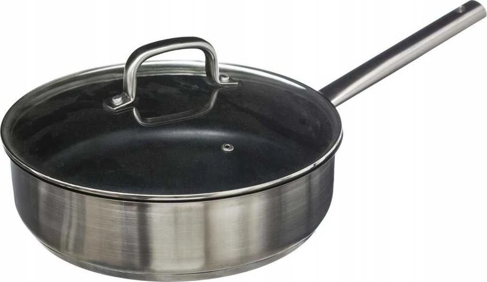 Secret De Gourmet Steel Nerūdijančio plieno keptuvė su dangčiu, nepridegančia danga, 29,5 cm