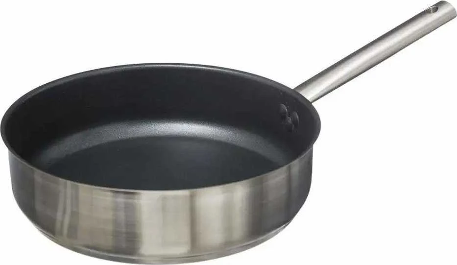 Secret De Gourmet Steel Nerūdijančio plieno keptuvė su dangčiu, nepridegančia danga, 29,5 cm