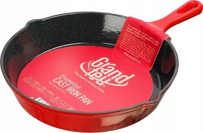Grand Feu emaliuota ketaus keptuvė, 25 cm, raudona