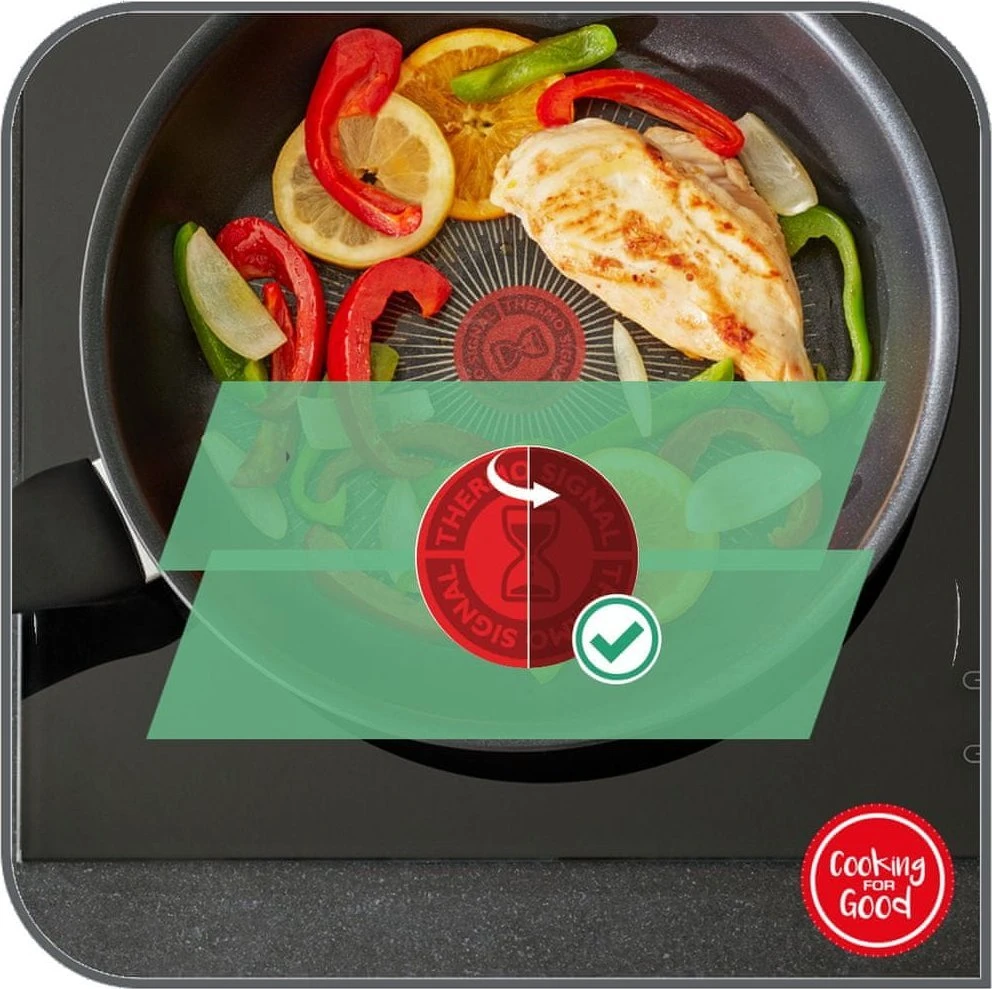 TEFAL Wok keptuvė | G7309955 Daily Cook | Wok | Skersmuo 28 cm | Tinka indukcinei kaitlentei | Dangtis pridedamas | Fiksuota rankena | Pilkas