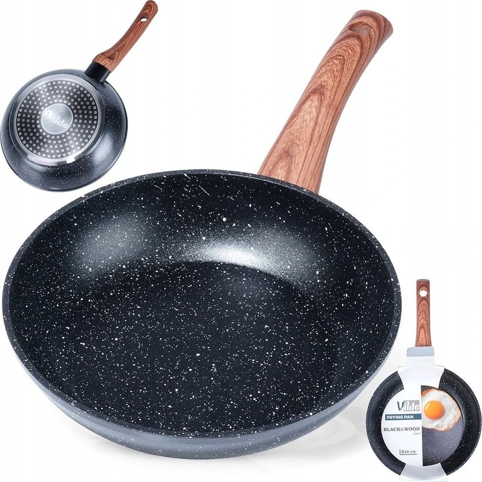 Keptuvė Vilde Juodas&amp;Wood 20 cm su granitine danga