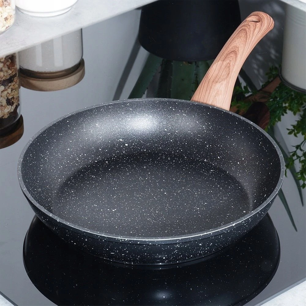 Keptuvė Vilde Juodas&amp;amp;Wood 24 cm aliuminė su granitine danga