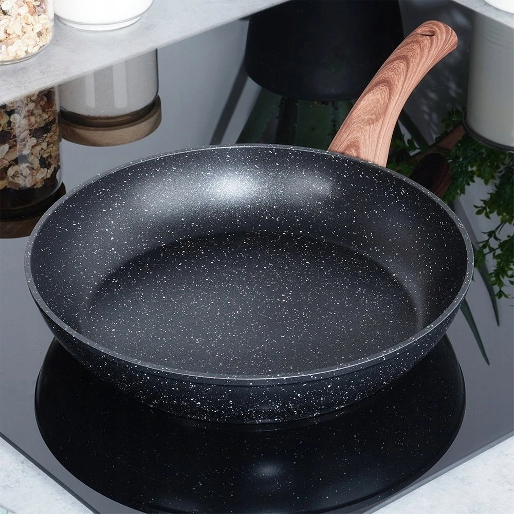 Keptuvė Vilde Juodas&amp;amp;Wood 26 cm aliuminė su granitine danga