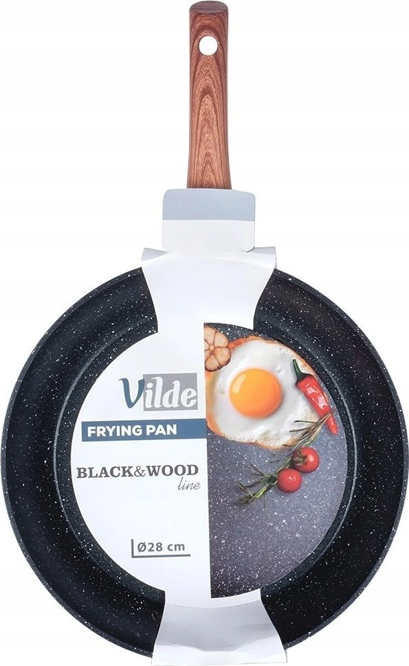 Keptuvė Vilde Juodas&amp;Wood 28 cm aliuminė su granitine danga