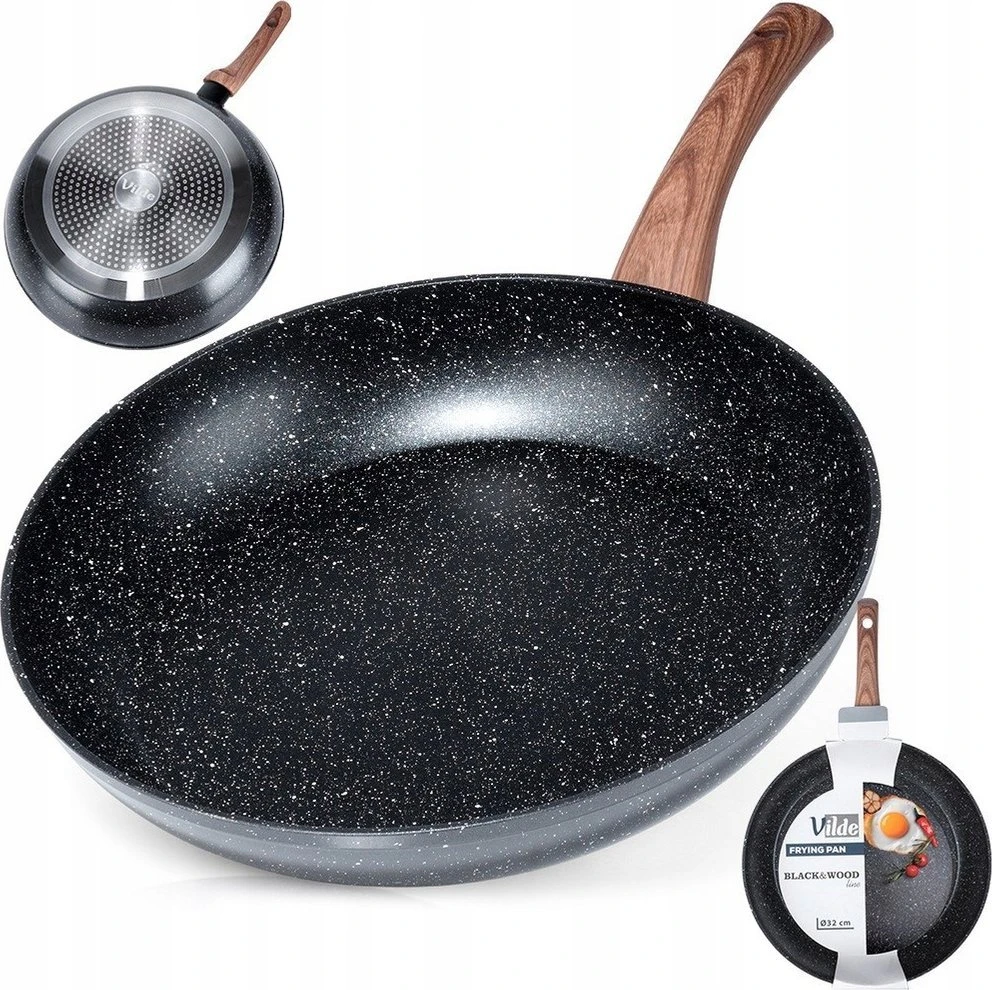 Keptuvė Vilde Juodas&amp;Wood 32 cm su granitine danga