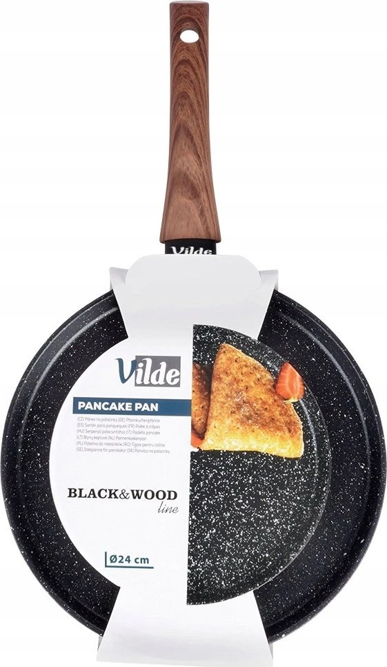 Blynų keptuvė Vilde Juodas&amp;Wood 24 cm
