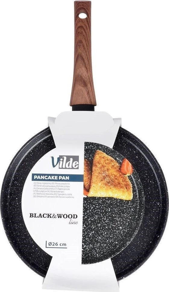Vilde Blynų keptuvė granitinė neprideganti Juodas&WOOD 26 cm