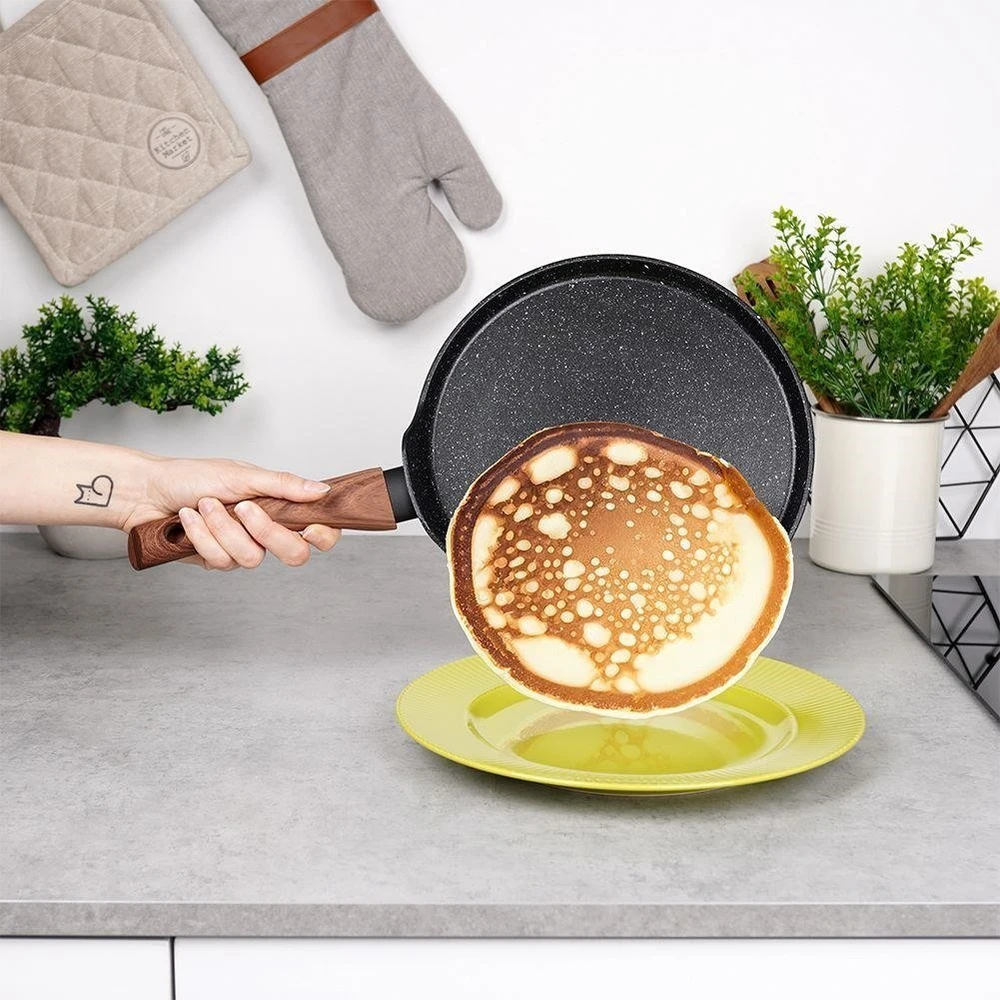 Vilde Blynų keptuvė granitinė neprideganti Juodas&WOOD 26 cm