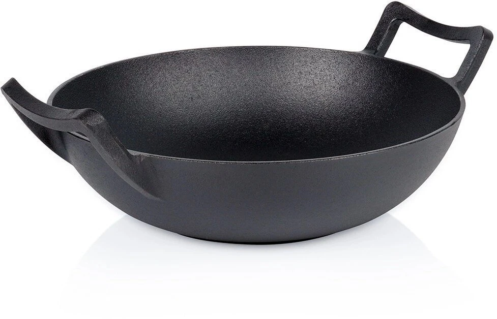 Ketaus wok keptuvė Vilde Cast Line 32 cm, juoda