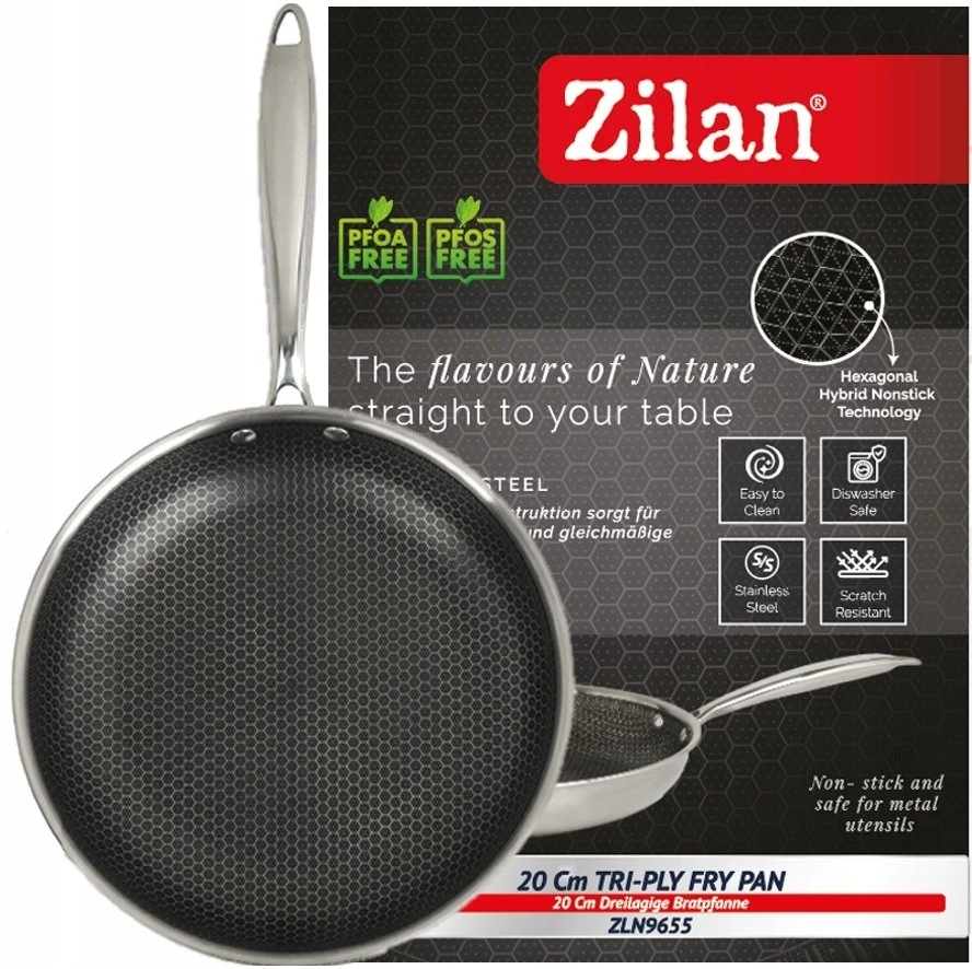 Zilan ZLN 9655 panna nerūsējošais tērauds izturīga pret skrāpējumiem 20 cm ZLN 9655
