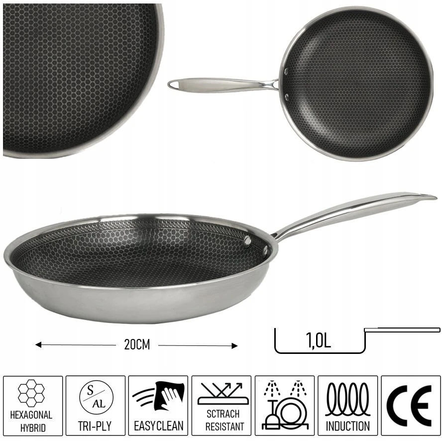 Zilan ZLN 9655 panna nerūsējošais tērauds izturīga pret skrāpējumiem 20 cm ZLN 9655
