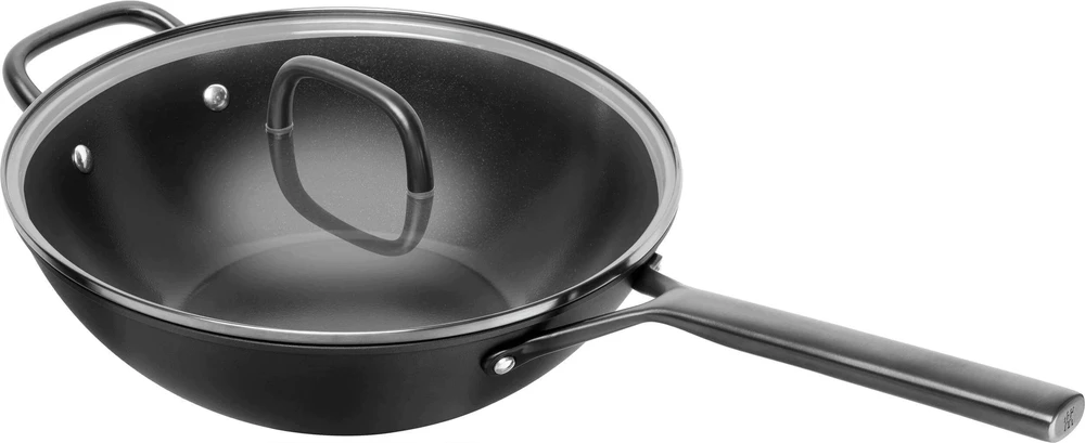 Keptuvė Zwilling ZWILLING Milano wok su stiklo dangčiu 30 cm, juoda
