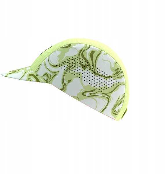 Kepurė Compressport „Pro Racing“ kepuraitė – žalia, maskuojanti / fluorescencinė raudona