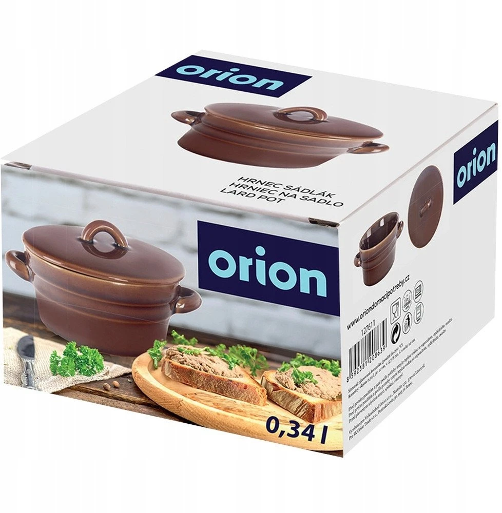 Orion Keraminė Talpykla su Dangčiu 340 ml - Virtuvinė Talpa - Marinavimo Indas - Saugos indas