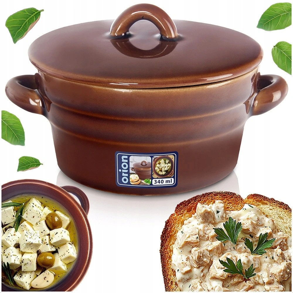 Orion Keraminė Talpykla su Dangčiu 340 ml - Virtuvinė Talpa - Marinavimo Indas - Saugos indas