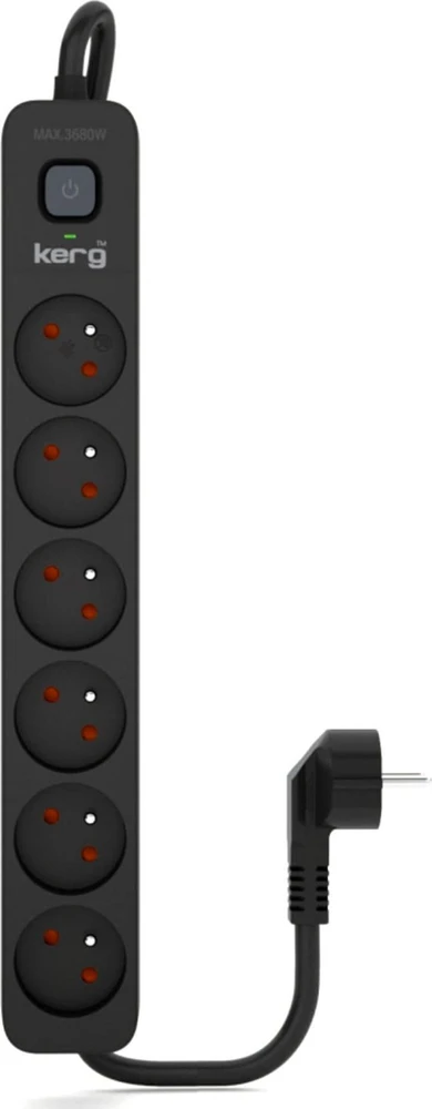 KERG ilgintuvas su automatiniu jungikliu – 6 lizdai, 16A, 5m