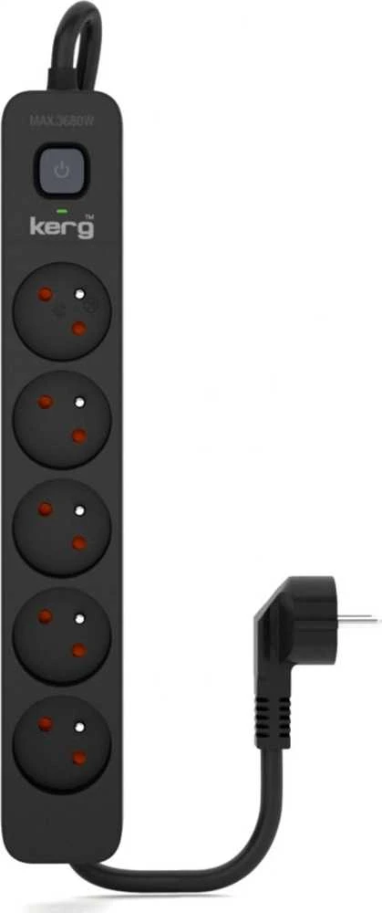 KERG maitinimo juosta su automatiniu jungikliu-5 kištukiniai lizdai 16A 5m