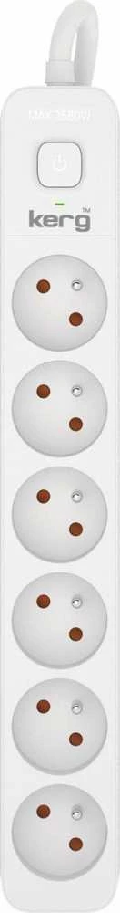 Kerg KERG plėtinys su perjungimu -6 socket-baltas-10m-16A-H05VV-F-3x1.5mm2