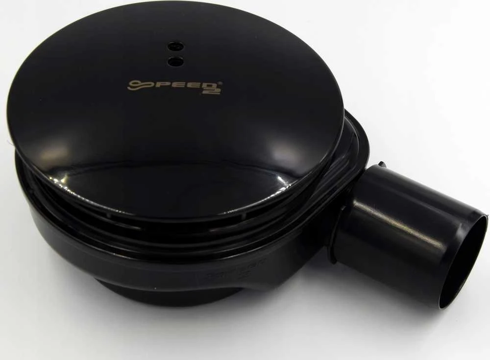 Sifonas Kerra 19232 SIFONO DĖKLAS Juodas SPEED2 FI 90, H. 50MM, OUTLET FI40 42L / MIN, VALYMAS IŠ VIRŠUS, // S.BRODZ.A.19232