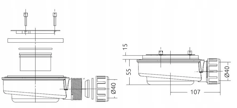 Sifonas Kerra SYFON HS1 FI90 MM