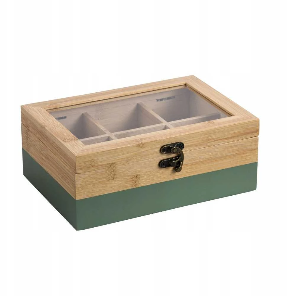 Kesper Bamboo TeeBox su 6 skyreliais, bambukinė, FSC, žalia