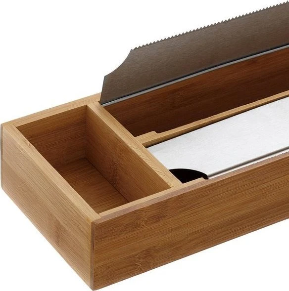 Kesper Bamboo aliuminio folijos ir maistinės plėvelės dozatorius ir laikiklis
