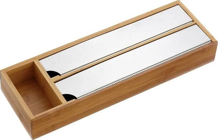 Kesper Bamboo aliuminio folijos ir maistinės plėvelės dozatorius ir laikiklis