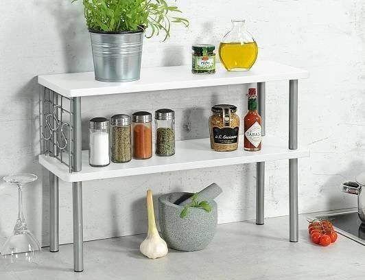 Kesper Küchenregal mit 2 Ebenen, MDF, FSC, baltas