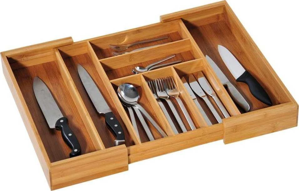Stalo įrankių įdėklas reguliuojamas, 35-58 cm, bambukas, KESPER