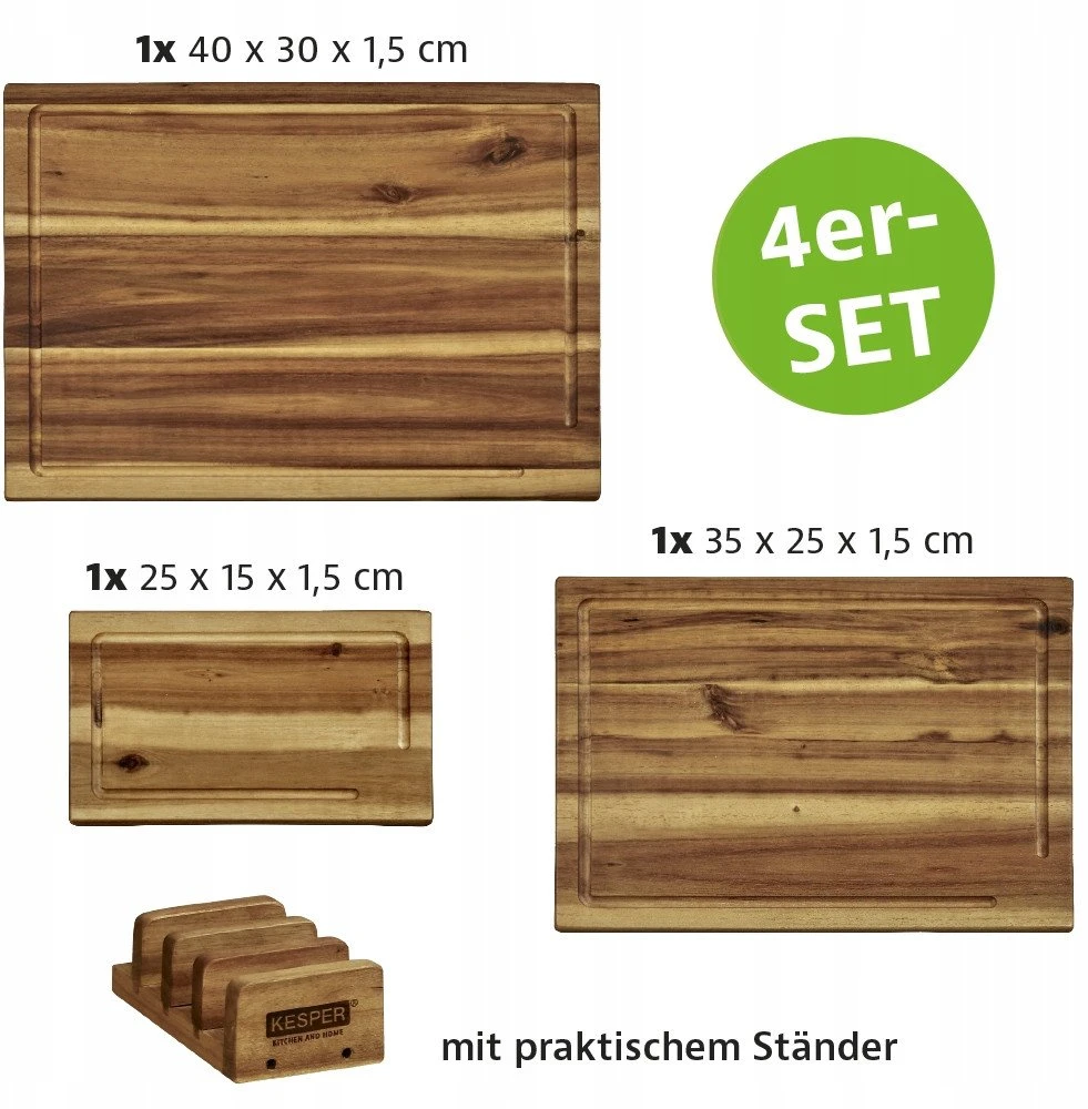 Kesper 3 dalių pjaustymo lentų rinkinys, įskaitant stovą FSC