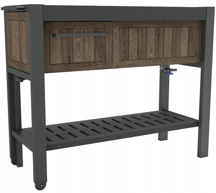 Keter Extendable Party Station Extendable Party Table Walnut Tone