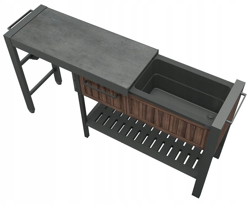 Keter Extendable Party Station Extendable Party Table Walnut Tone