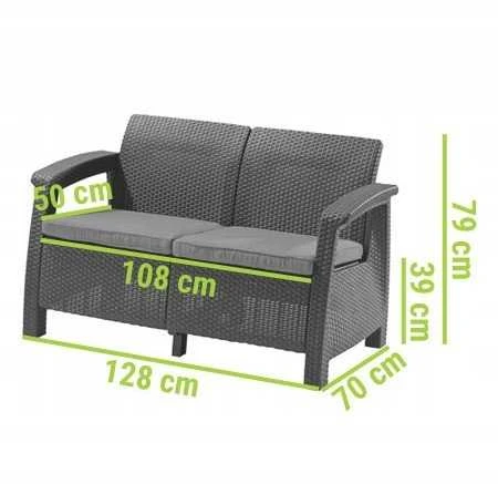 Keter Corfu dvivietė sofa