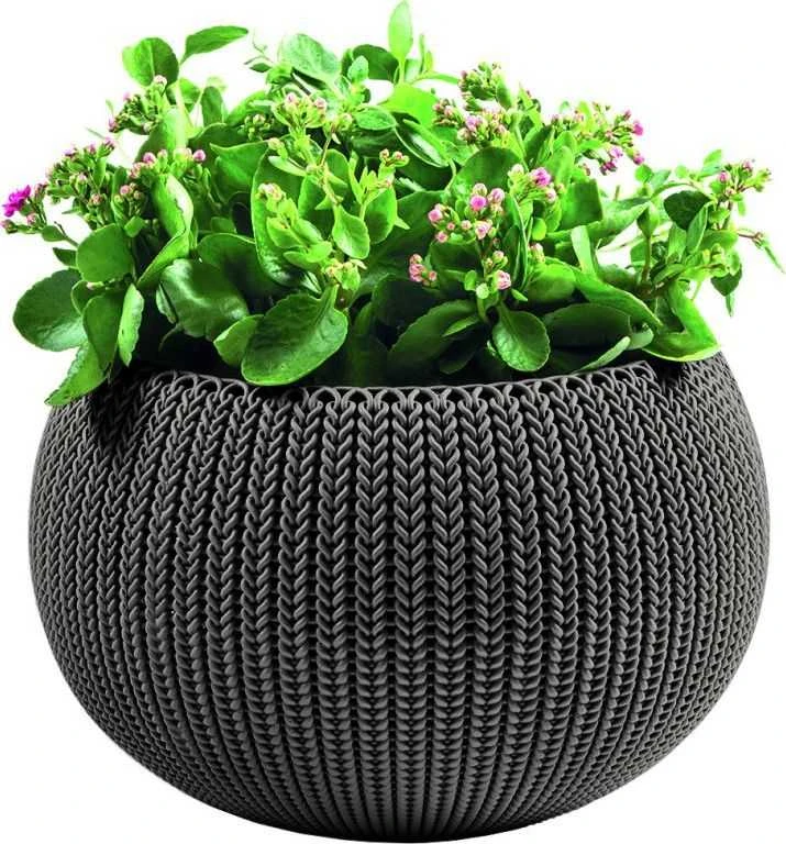 Keter COZIES KNIT gėlių vazonas - šviesiai rudas