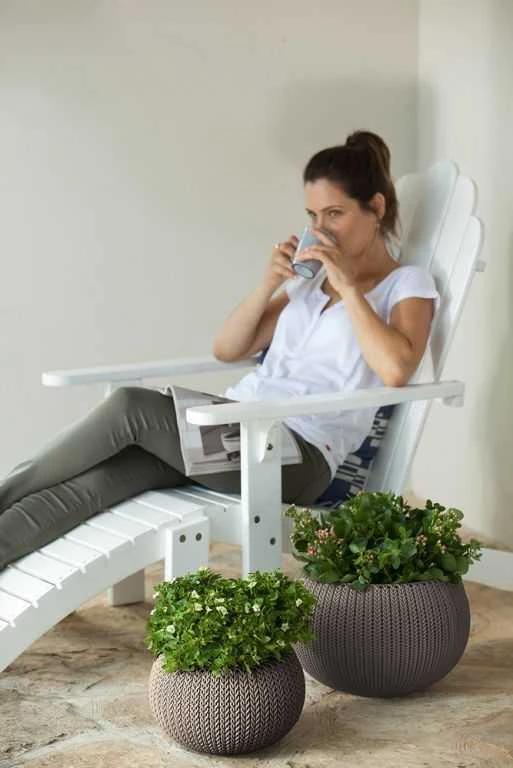 Keter COZIES KNIT gėlių vazonas - šviesiai rudas