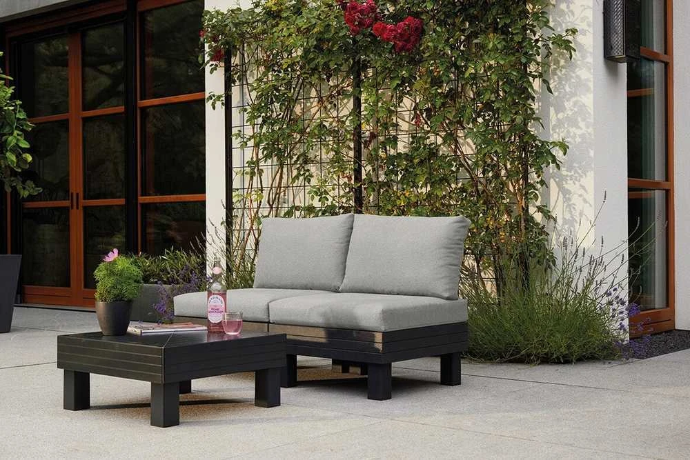 Keter Dvivietė sodo sofa „Elements“, pilka/šviesiai pilka, 8711245158037