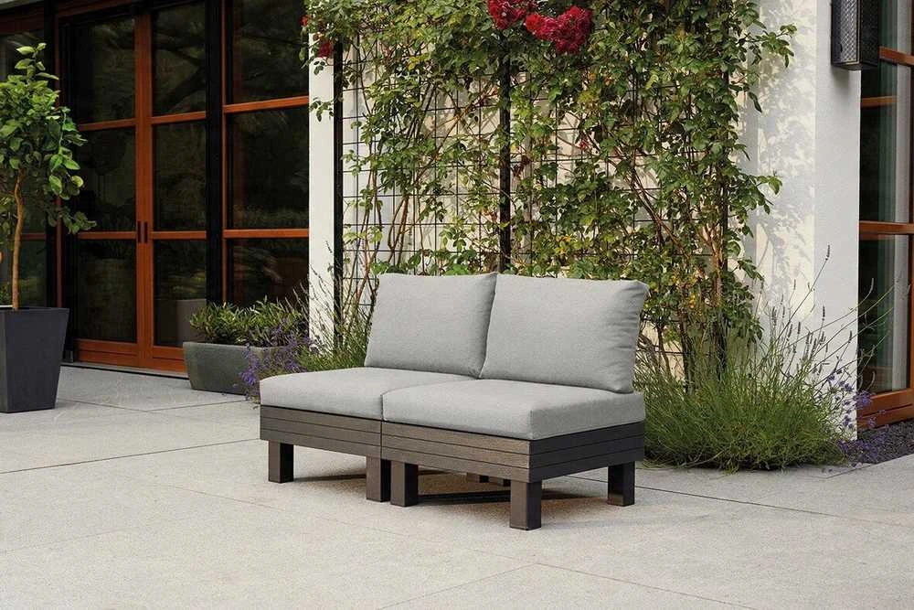 Keter Dvivietė sodo sofa „Elements“, pilka/šviesiai pilka, 8711245158037