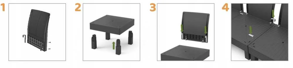 Keter Dvivietė sodo sofa „Elements“, pilka/šviesiai pilka, 8711245158037
