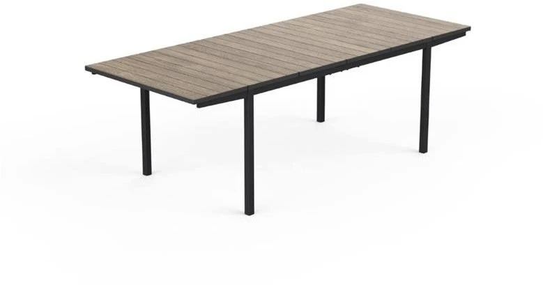 Keter sodo stalas, išskleidžiamas, Deco Porto Nova, išskleidžiamas, 160–240 cm, uosio medienos atspalvis/juodas