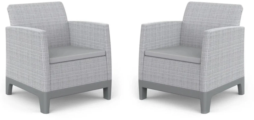 Keter Garden chairs 2 pcs. Scandi Form light pilkas/dark steel pilkas