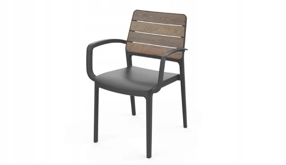 Keter Garden chair Deco Porto Armchair walnut/pilkas