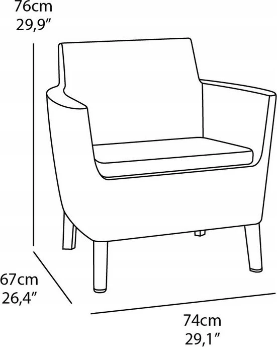 Keter Garden chairs 2pcs. Salemo Duo pilkas
