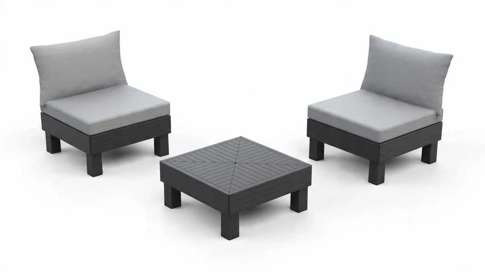 Lauko baldų komplektas Keter Sodo baldų komplektas Elements Balcony Set pilka/light pilka