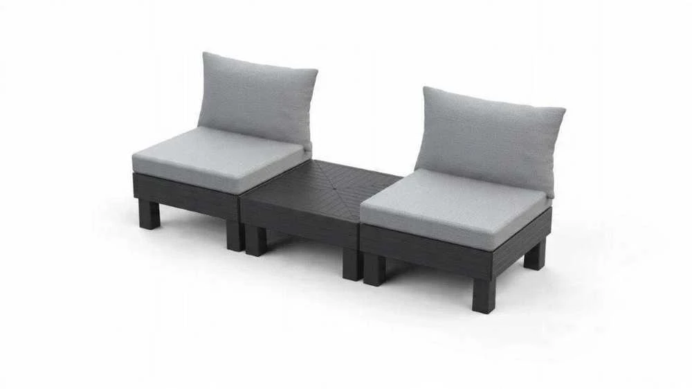 Lauko baldų komplektas Keter Sodo baldų komplektas Elements Balcony Set pilka/light pilka