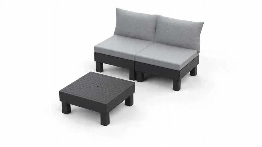 Lauko baldų komplektas Keter Sodo baldų komplektas Elements Balcony Set pilka/light pilka