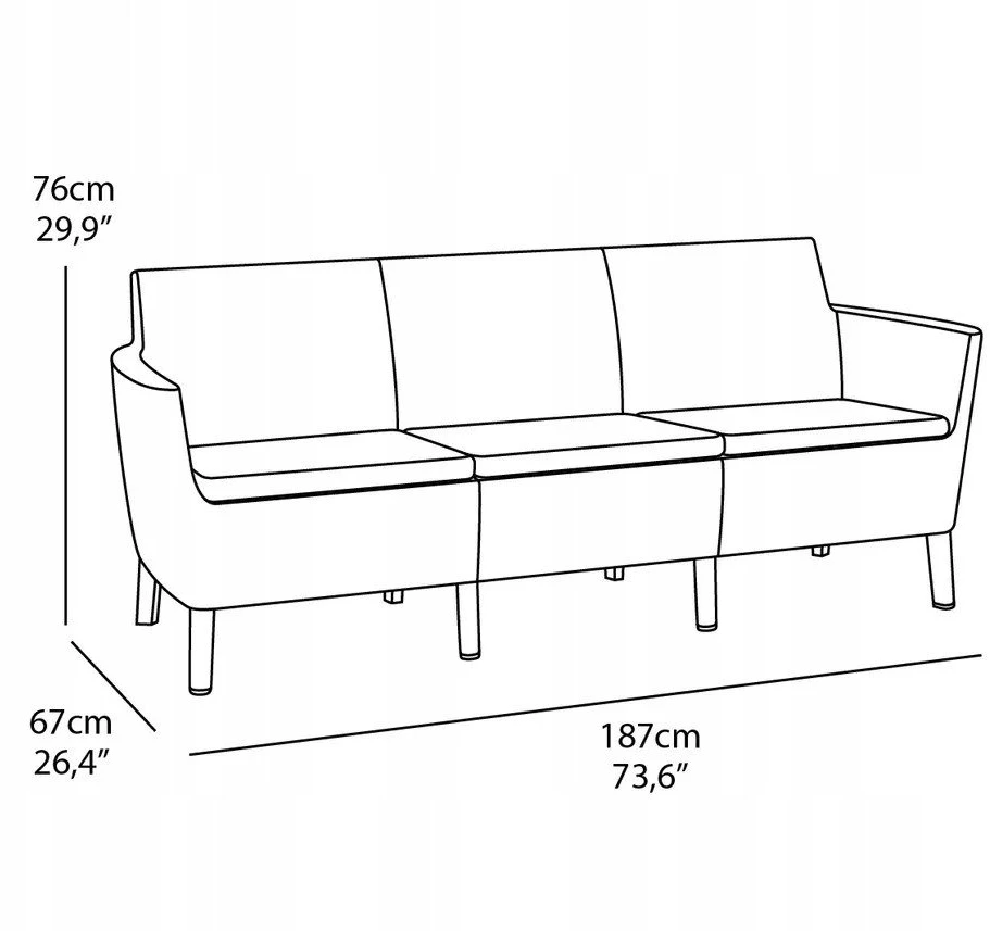 Keter Salemo 3 Seater Sofa beige