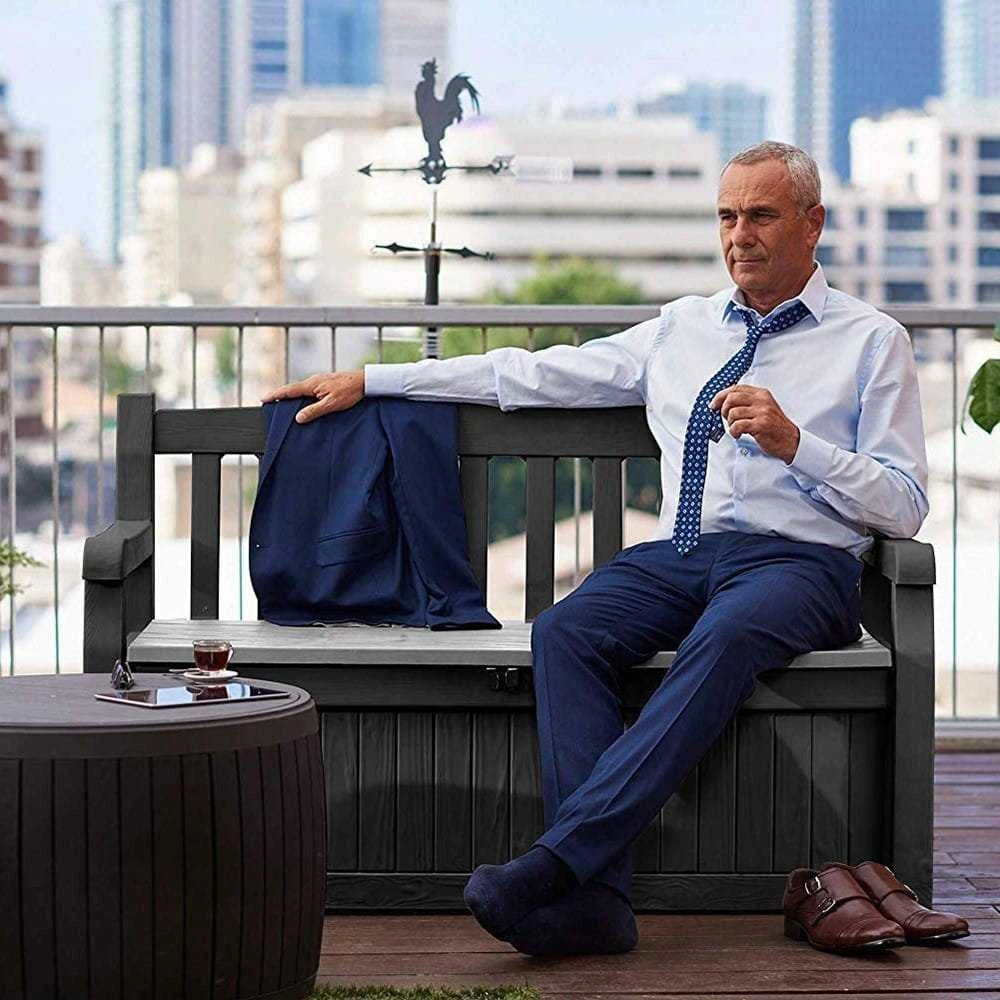 Keter Sodo suoliukas EDEN GARDEN BENCH 265 L, tamsiai pilkas