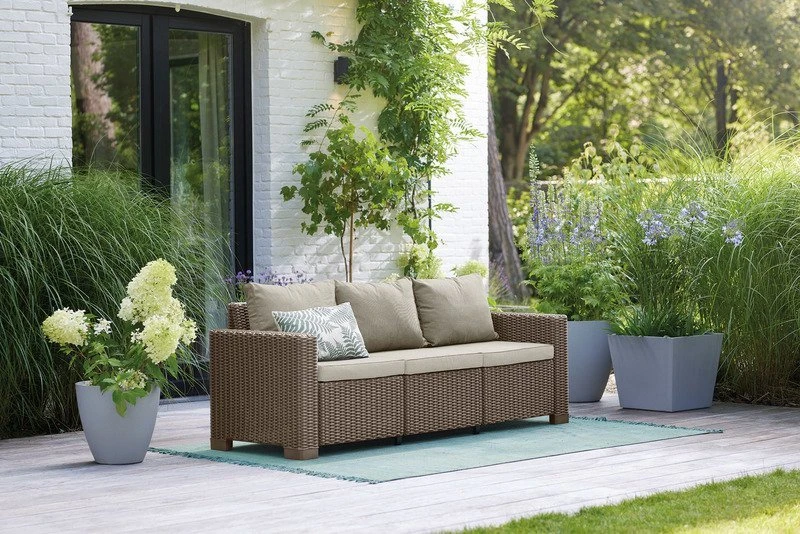 Keter California 3 Seater Sofa rusvai gelsvas