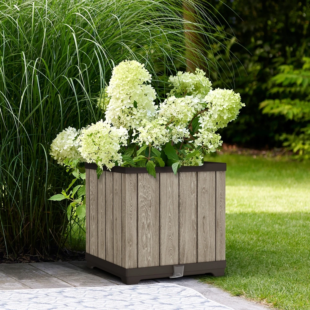 KETER 262635 garden planter ashwood